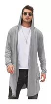 Cardigan Masculino Casaco Manga Longa Blazer Longo Sobretudo