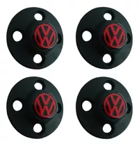 4 Tapones Rines 4/100 Vw Golf Jetta Pointer Caribe Gol Rojo