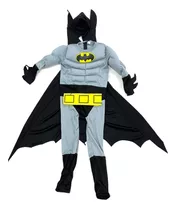 Disfraz De Batman Gris Con Músculos Talles S - M - L 