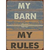 Letrero De Metal  Destiny's My Barn My Rules , Establo,...