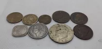 Lote De 9 Moedas Antigas Estrangeiras