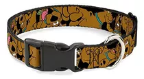 Collar De Clip De Plástico Negro Apilado De Scooby Doo Con H