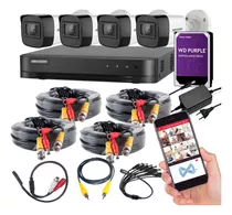 Cctv Kit Hikvision 4ch Dvr 4cam 2mp Hd 1tb 1080p Profesional