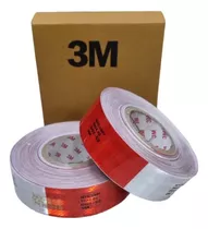 Cinta Reflectiva 3m Rollo De 45 Mtr Rojo Y Blanco