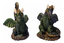 Miniatura De Estatuas Dragões Verdes (9cmx5cm)