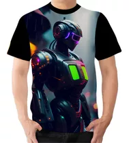 Camisa Camiseta Robô Redondo Inteligência Artificial#