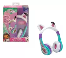 Audifonos Gabbys Dollhouse Bluetooth Inalambrico Microfono Color Blanco Morado Y Verde