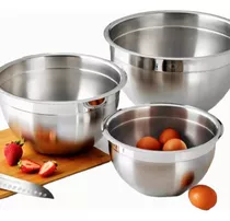 Pack 3 Bowls Acero Inoxidable 30 Cm 26 Cm 24 Cm Reposteria 