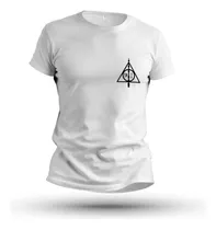 Camiseta Harry Potter Relíquias Peverell Horcrux Bruxo Plus