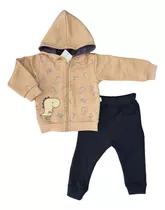 Conjunto Bebe Frisado Campera Y Pantalon Varon Yaby