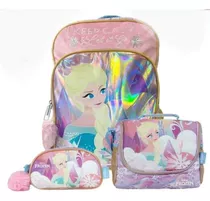 Pack Mochila Frozen Deluxe Oficio Lonchera Cartuchera Disney