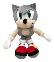  Pelúcia Do Sonic Prata Hedgehog Super Sonic Prateado 35cm