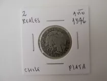 Gran Moneda Chile 2 Reales Rompiendo Cadenas Plata  1846