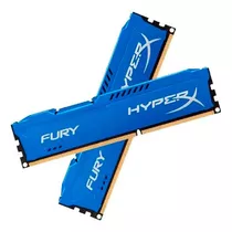 Kit 2x Memória Ram Gamer Fury Ddr3 Color Azul 8gb 1600mhz Pc