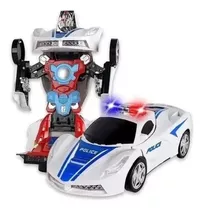 Carro Policia Transformers Robô Musical Sirene Brinquedo Som