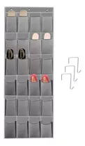 Organizador Zapatos Zapatero Colgante Puerta Closet 24 Pares Color Gris