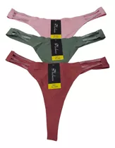 Cola Less Segunda Piel Tanga Con Brillo Lateral Pack X 3 