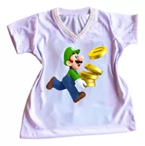 Camiseta Camisa Personalizada Infantil Do Super Mario Mod28