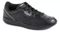 Zapatilla Cuero Negro Topper X Force Reforzada Suela Liviana