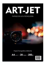 Art-jet Papel Fotográfico A4 200 Gr 100 Hojas De Alto Brillo Color Blanco