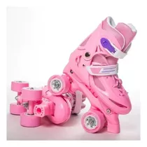 Patines 4 Rueda Ajustable Para Niña Rosados Patines Roller