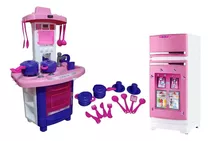 Brinquedo Cozinha Com Acessórios E Geladeirinha Infantil