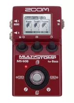 Zoom Zms-60b Pedal Multi Efecto Para Bajo Color Rojo