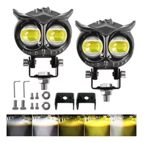 Par Faros De Lupa Led Luz Cinco Color Para Moto Auto 80w