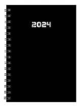 Agenda 2024 Diaria N° 7 C/espiral Gofrada Azul Color De La Portada Negro