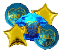 Set Globos Metalizados Futbol Camiseta Boca Junior 50 Cm 