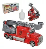 Caminhão Bombeiro Transformers Robô Esguicho De Água Com Som