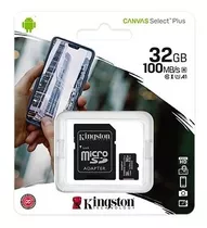 Memoria Kingston Sdcs  Canvas Select Plus+adaptador Sd 32gb