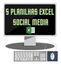 Pack Pacote 5 Planilhas Excel Mídias Sociais Para Freelancer