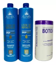 Shampoo Dilatador Alenka Look + Alisante Capilar Alenka Look Sem Formol + Botox Blindagem Dos Fios Nanocristalização Royal