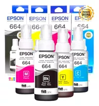 4 Refil Epson Original T664 L395 L380 L375 L220 L455 4 Cores