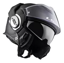 Casco Rebatible Ls2 399 Negro Mate Valiant Matt Black Color Secundario Plateado Tamaño Del Casco L