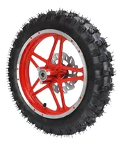 Neumático 10d 2.50-10 Con Llanta Disco Delantera Rojo