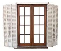 Ventana Madera Cedro Con Celosías Cod.11946 Chapasusadas