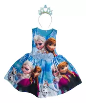 Vestidos Disfraz Bebé Niña Ana Y Elsa Frozen Fiesta Cumpleaños Estampado