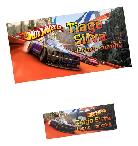 Kit Hot Wheels De Etiqueta Escolar Personalizada Adesivos