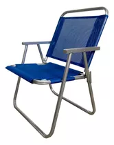 Reposera Silla Alta Xl Azul Royal 120kg 5 Posiciones - Stg