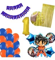 Combo Deco Dragon Ball Goku Globo 3d Feliz Cumple 