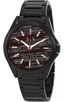 Reloj Armani Exchange Cuarzo Esfera Negra Boleta Color De La Correa Negro Color Del Fondo Negro