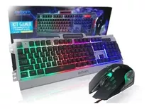 Kit Teclado Gamer Pro Semi Mecânico Led Chroma + Mouse Exbom