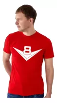 Remera Roja V8 - Manga Corta Unisex - Autos Motor - Moda