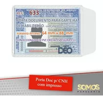 Capa Plastica P/  Cnh Nova C/ Impresso Kit 100 Unid