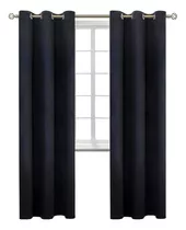 Cortina Semi Blackout Casatua 2 Paños 140x220cm Aislante Color Gris Oscuro