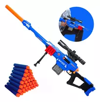 Arma De Brinquedo Tipo Nerf Sniper Com Luneta 20 Dardos