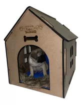 Casa Para Mascota Personalizada De Madera Casa Para Perro M