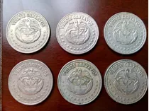 Monedas 20 Centavos Colombia. Varios Años De Acuñación.